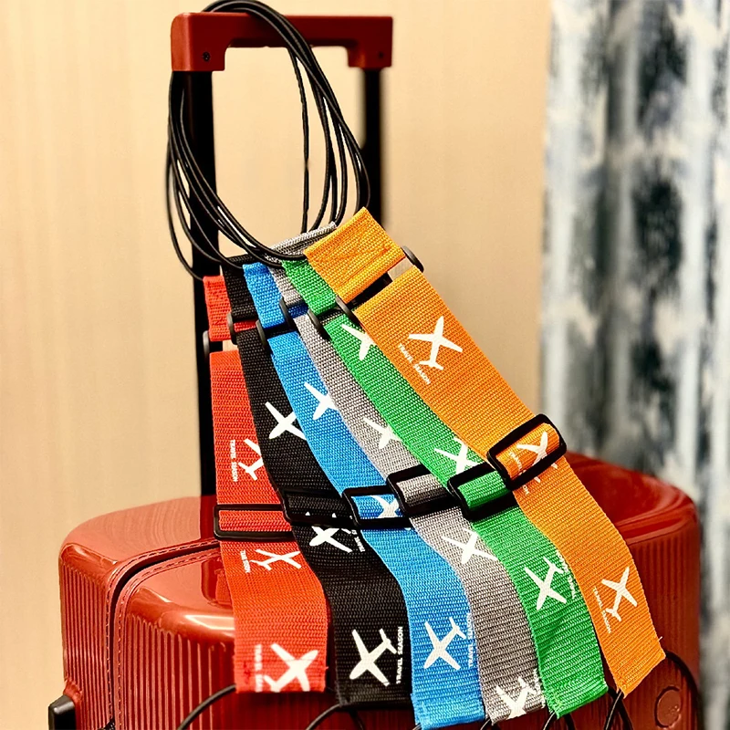 sangle de suspension fixe de qualité supérieure, solide, résistante à l'usure, corde élastique pour bagages, ceinture de liaison, valise à motif d'avion imprimé