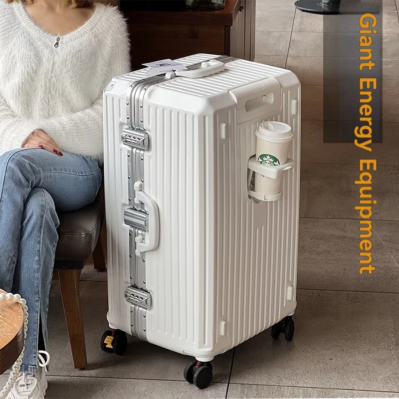valise à poignée épaisse pour étudiants de grande capacité de 28 pouces pour filles, valise de voyage à cadre en aluminium de 26 pouces pour hommes