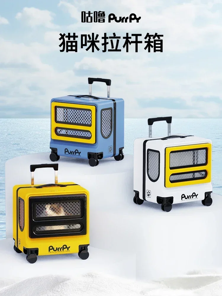 Valise Respirante de Grande Capacité pour Animaux de Compagnie, Chariot de Voyage Portable, Cabine pour Chien et Chat, Sortie