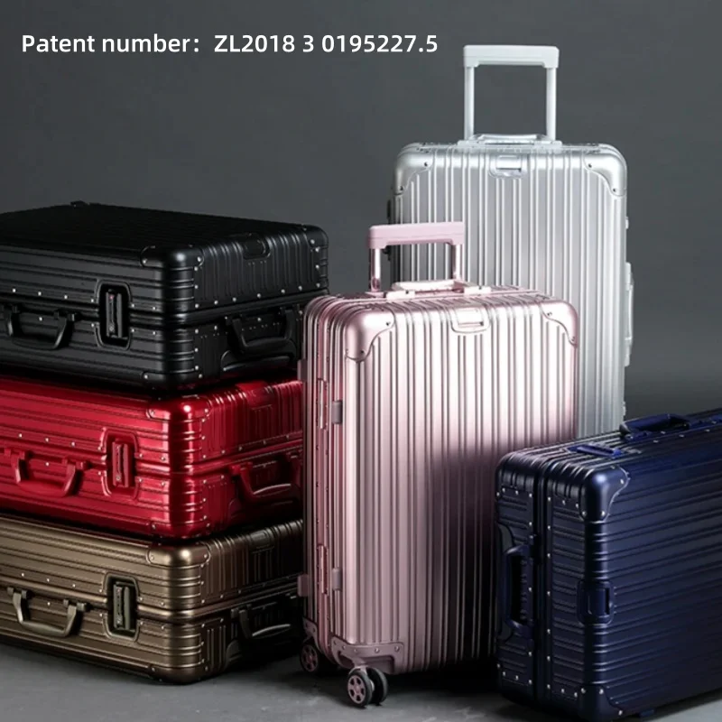 valise de voyage en alliage d'aluminium et de magnésium 100%, bagage roulant de haute qualité, chariot de 20/24/26/29 pouces, valise de cabine à main