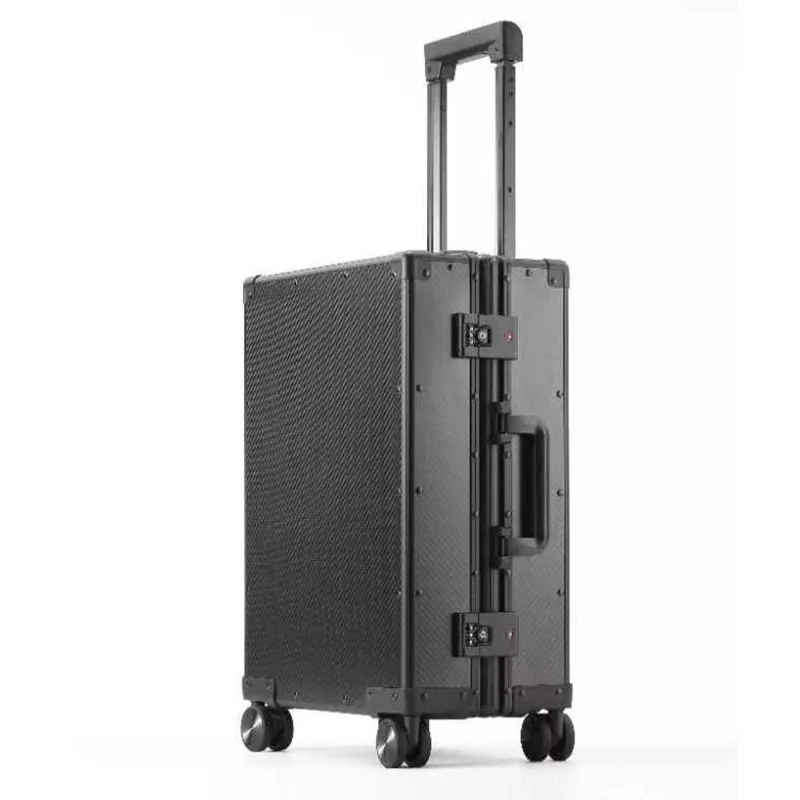 Valise de voyage 20′′24′′ Bagage roulant en fibre de carbone Bagage à main Cadre en aluminium Boîtier de chariot avec roues Embarque d'affaires