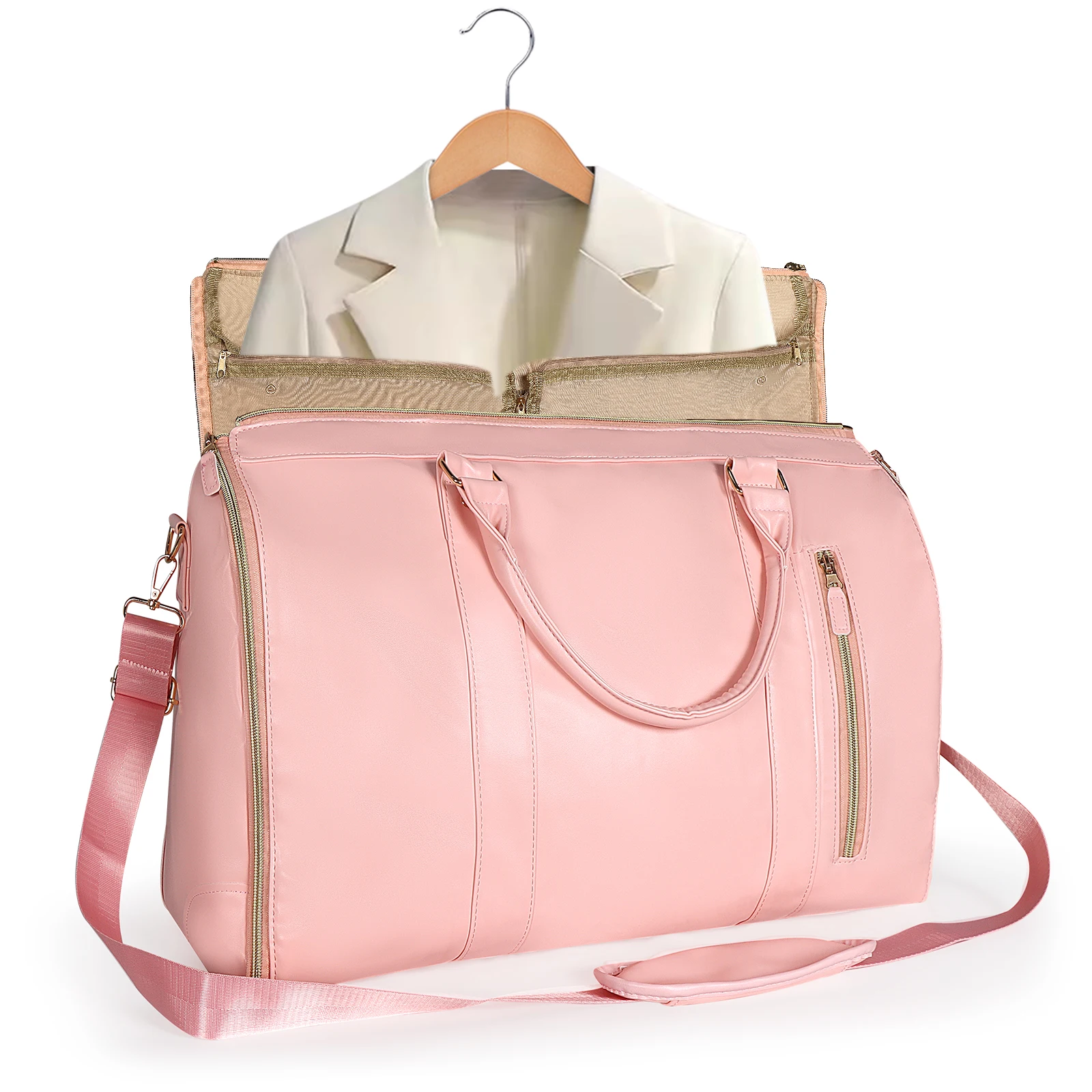 sac de voyage pliable en cuir pu pour hommes et femmes, sac polochon de grande capacité, sac de voyage d'affaires pratique pour femmes