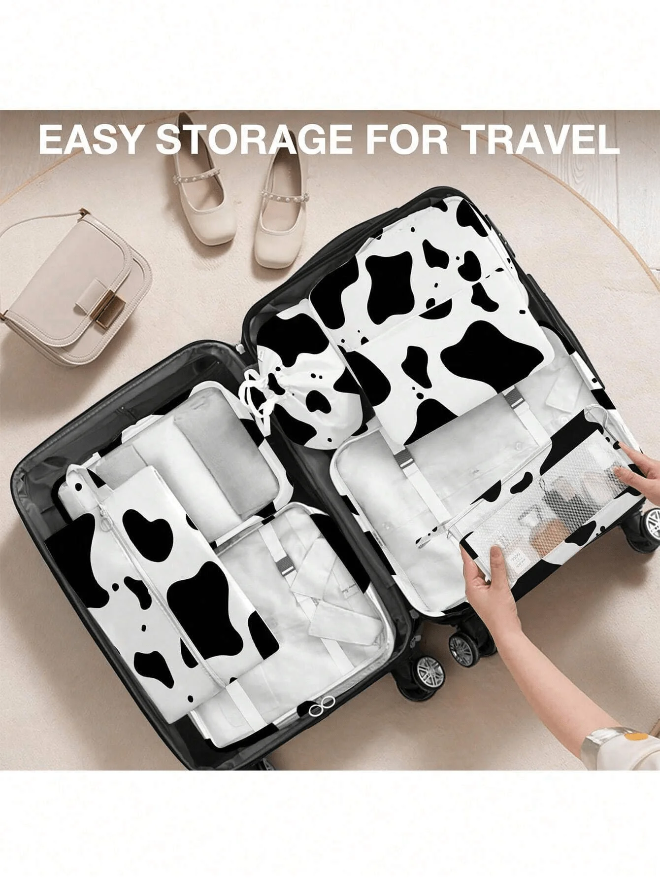 8 pièces sacs de rangement de voyage valises de voyage portables organisateur sac de voyage pour organisateur de bagages vêtements chaussures sac ryanair