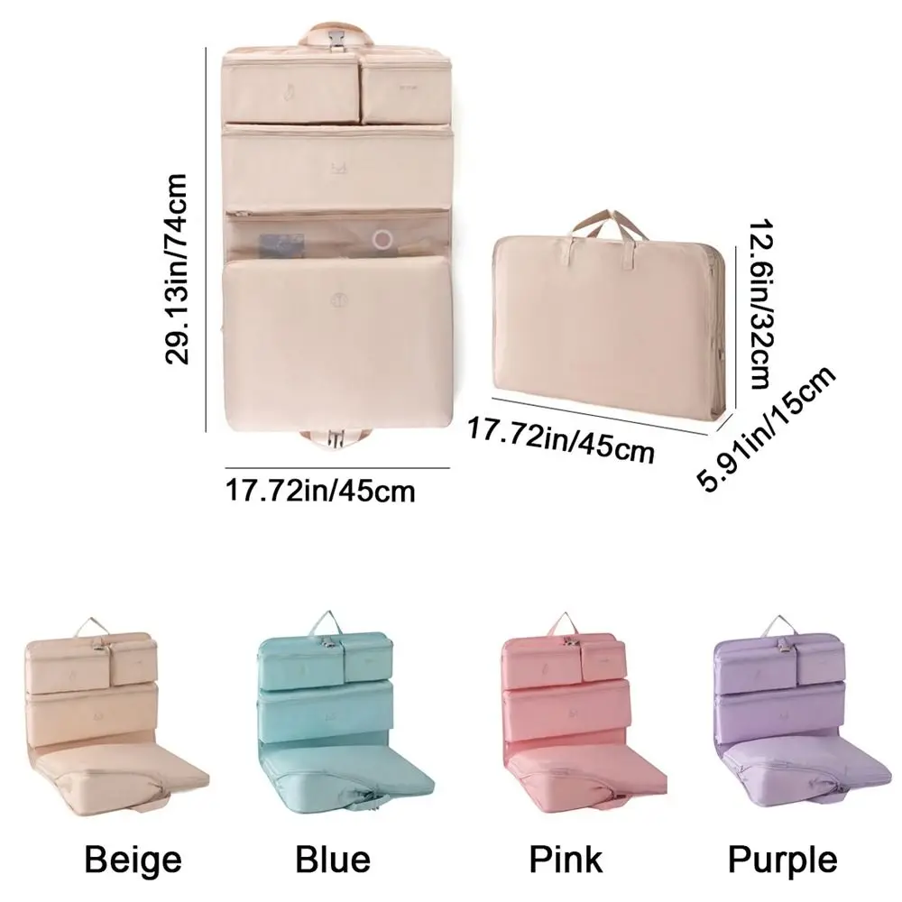 sac de rangement de voyage 6 en 1, grande capacité, pliable, pour vêtements, cubes d'emballage, gain de place, organisateur de valise anti poussière
