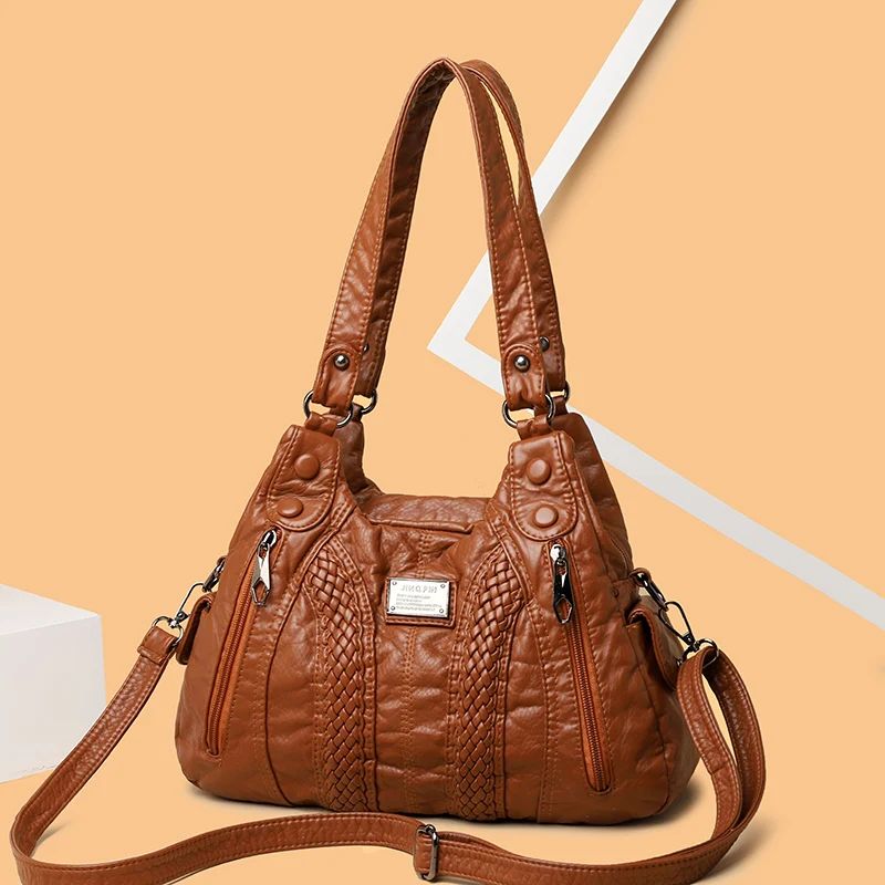 sac à main en cuir pour femme, sacs initiés, sac à bandoulière en peau de mouton véritable, sac messager, fourre tout pour mamans, mode