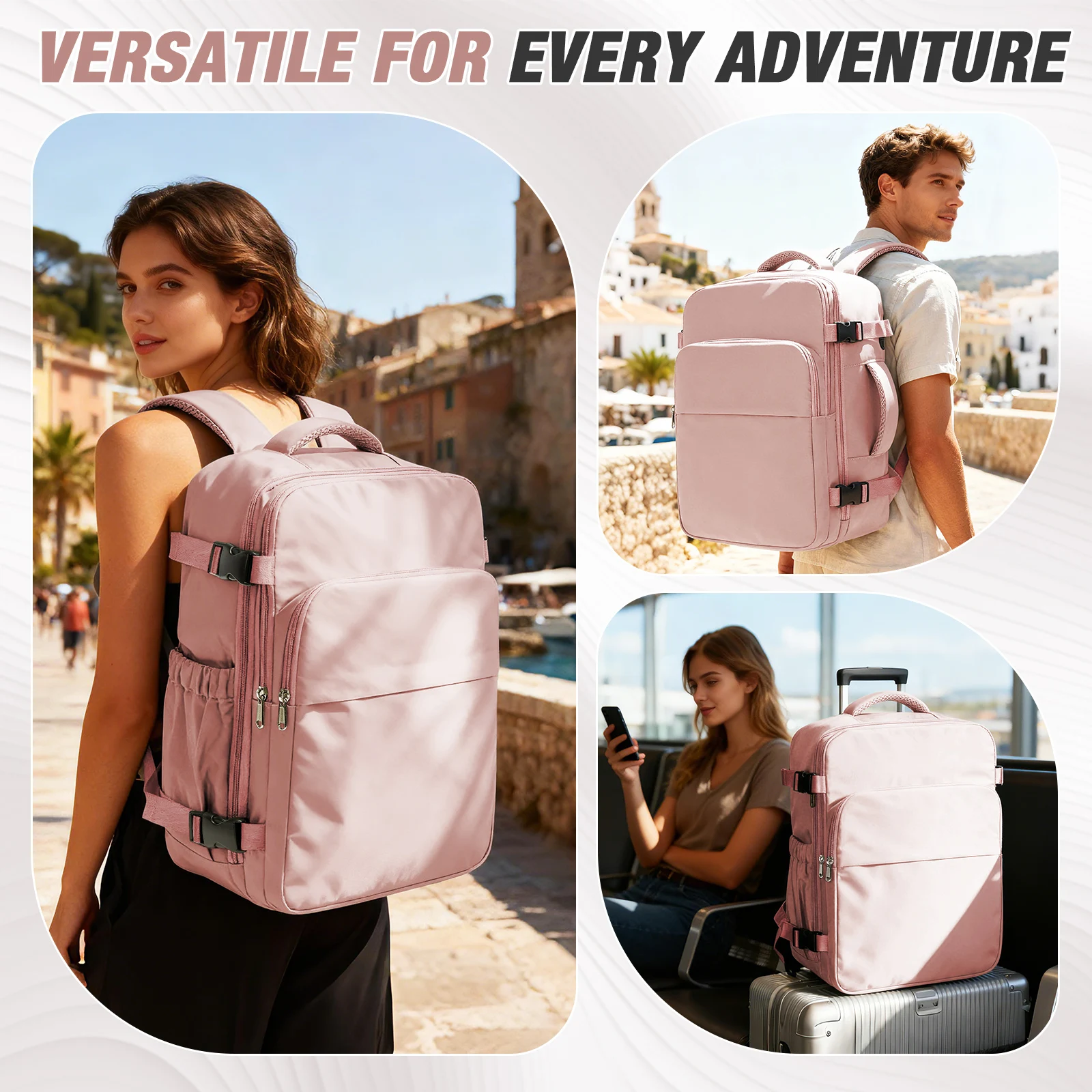 sac à dos de voyage en avion, valise 40x30x20, bagage à main, sac à dos de cabine wizzair 40x30x20, sacs à main pour ordinateur portable 15.6 pouces pour hommes et femmes