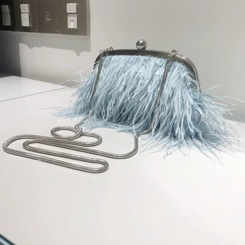 sac à poignée de marque de luxe 2025 mode femme portefeuille rétro lux sac à bandoulière nouveau tempérament plumes perle chaîne bandoulière pochette