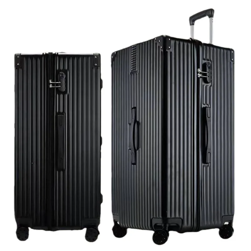 valise surdimensionnée de 28/50/70/80 pouces, valise à cadre en aluminium sur roulettes, bagages en cuir de grande capacité avec serrure à combinaison