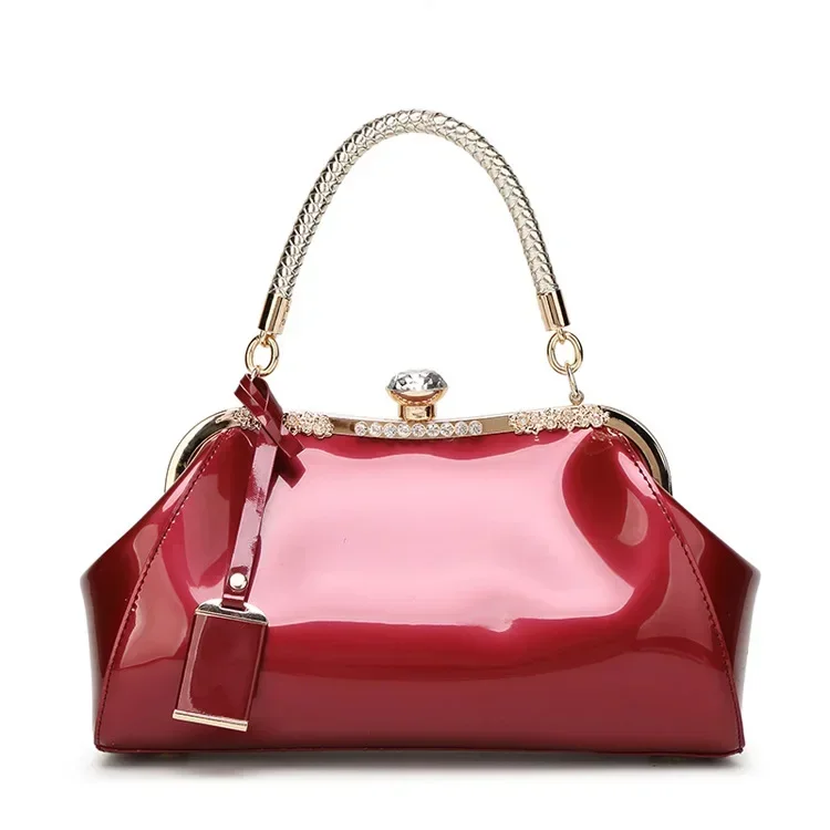 sacs à main lisses pour femmes, sac à main de luxe en faux cuir, rose beige, bleu noir, boston, vin rose rouge, 2025
