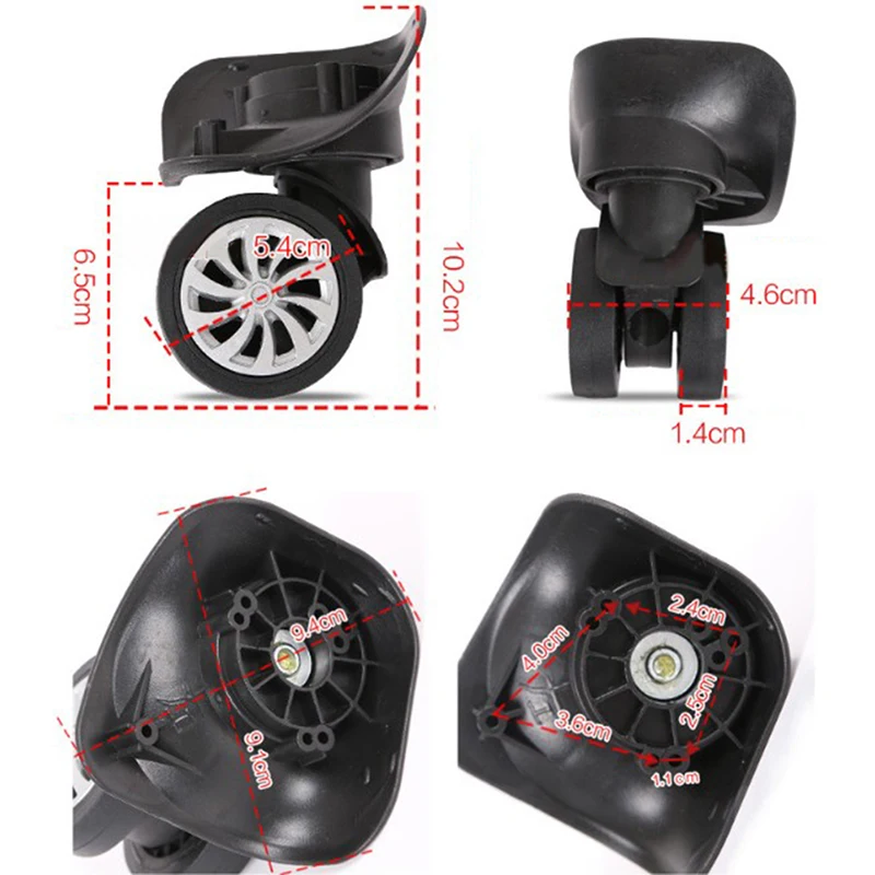 valise à bagages universelle, roues pivotantes à 360 degrés, outils de roue de chariot, 4 pièces