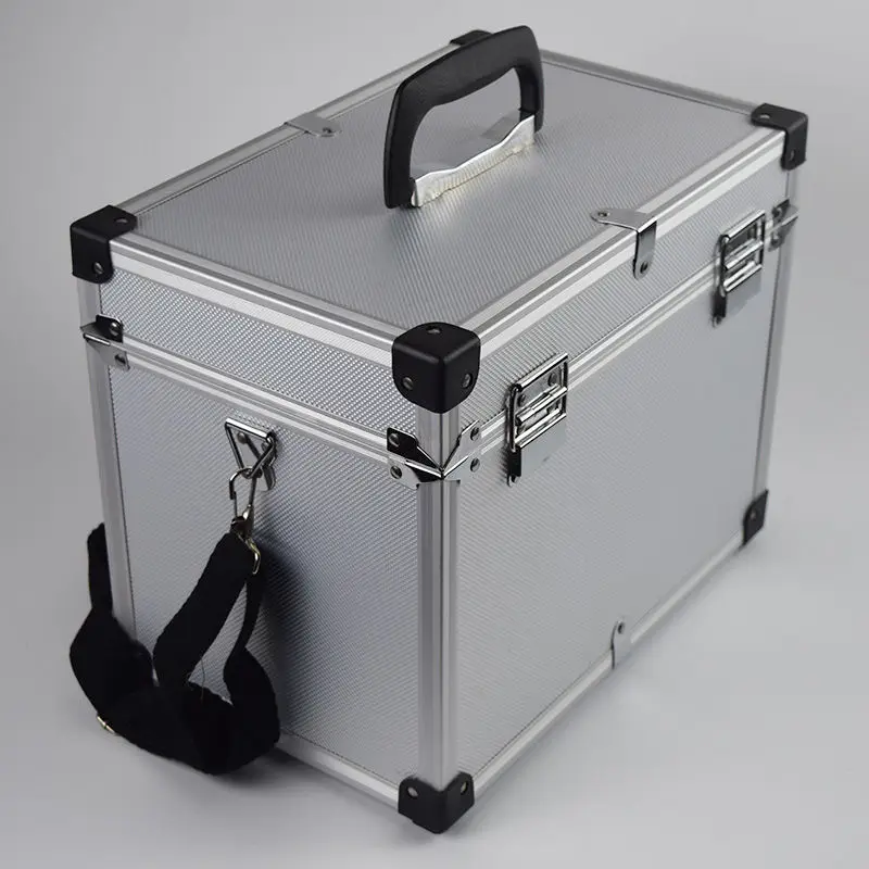 grande boîte à outils portable en aluminium pour équipement de sécurité, mallette de rangement pour matériel, valise avec bandoulière