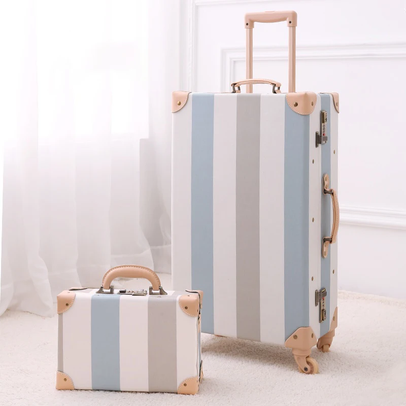 valise vintage de qualité supérieure, ensemble sur roulettes, bagages, valise de cabine de voyage de 20 pouces, 2 pièces, boîtier de chariot 22/24/26/28 pouces