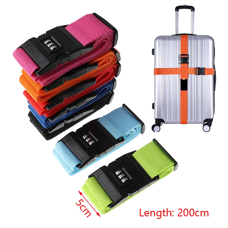 valise à bagages de voyage, verrouillage sécurisé, sangle d'emballage en nylon durable, 1 pièce