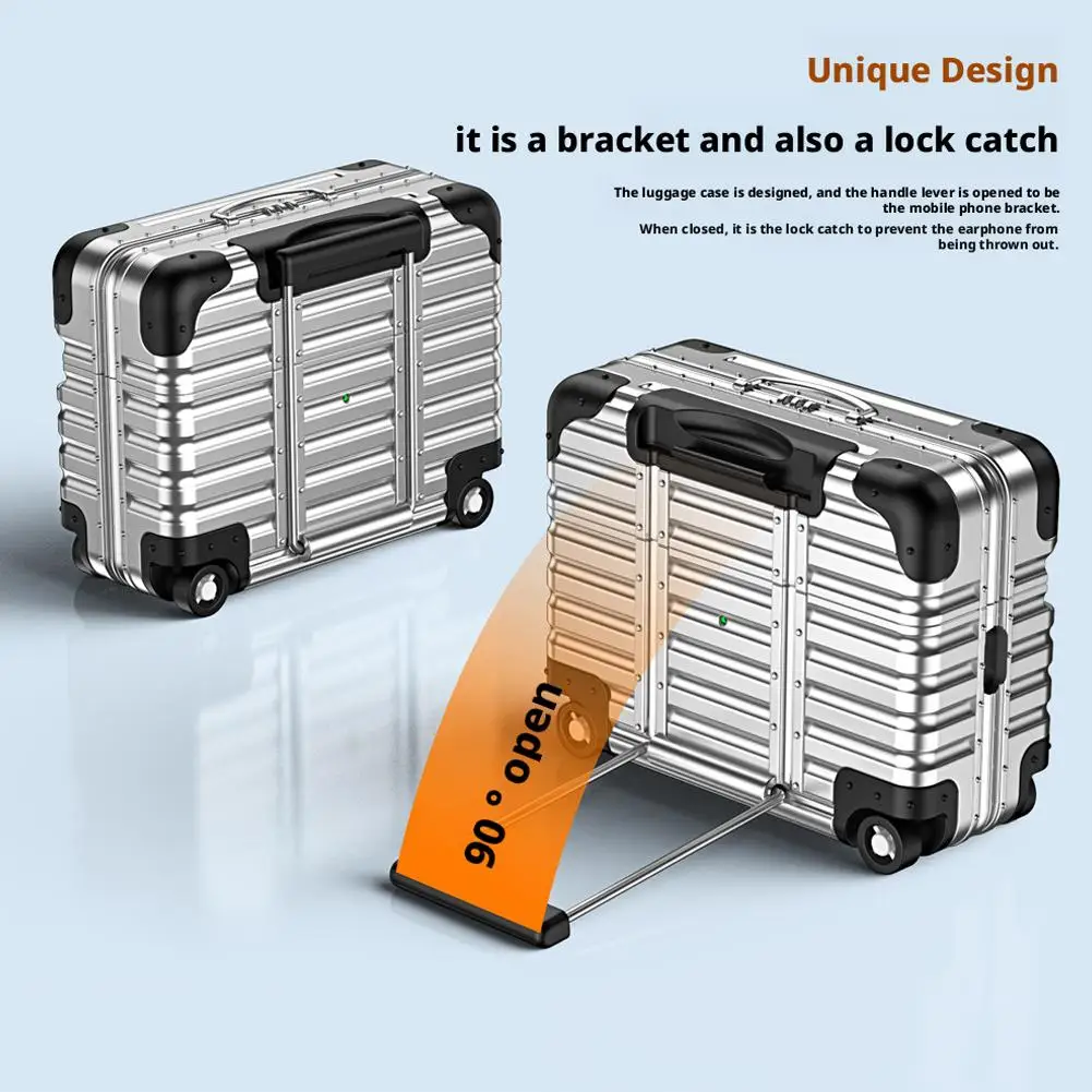 valise individuelle à la mode pour airpods 4/pour airpods pro/pro2, étui de protection pour bagages tendance, étui pour écouteurs anti chute 