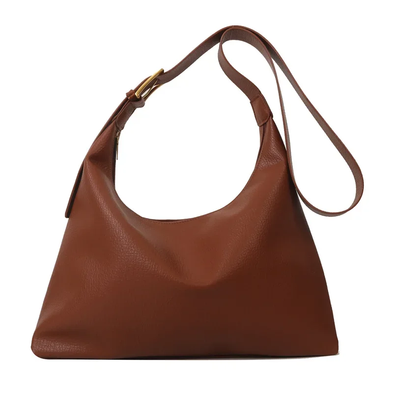 sac à main en cuir pu souple de grande capacité pour femme, sacoche vintage à la mode, fourre tout pour document solide