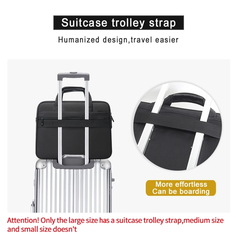 sac à main en toile de grande capacité pour homme, sacoche d'affaires pour ordinateur portable de 17, 15.6 et 14 pouces, fourre tout de travail