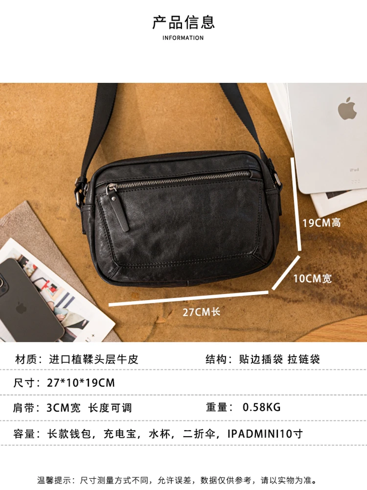 designers de mode fait à la main en cuir véritable sac à bandoulière pour hommes week end fête travail en cuir de vache adolescents comprimés sac à bandoulière