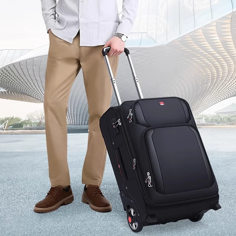 bagage oxford tissu 20 28 pouces trolley expansion capacité accrue 20% valise d'affaires grandes roues boîte d'embarquement sac de voyage