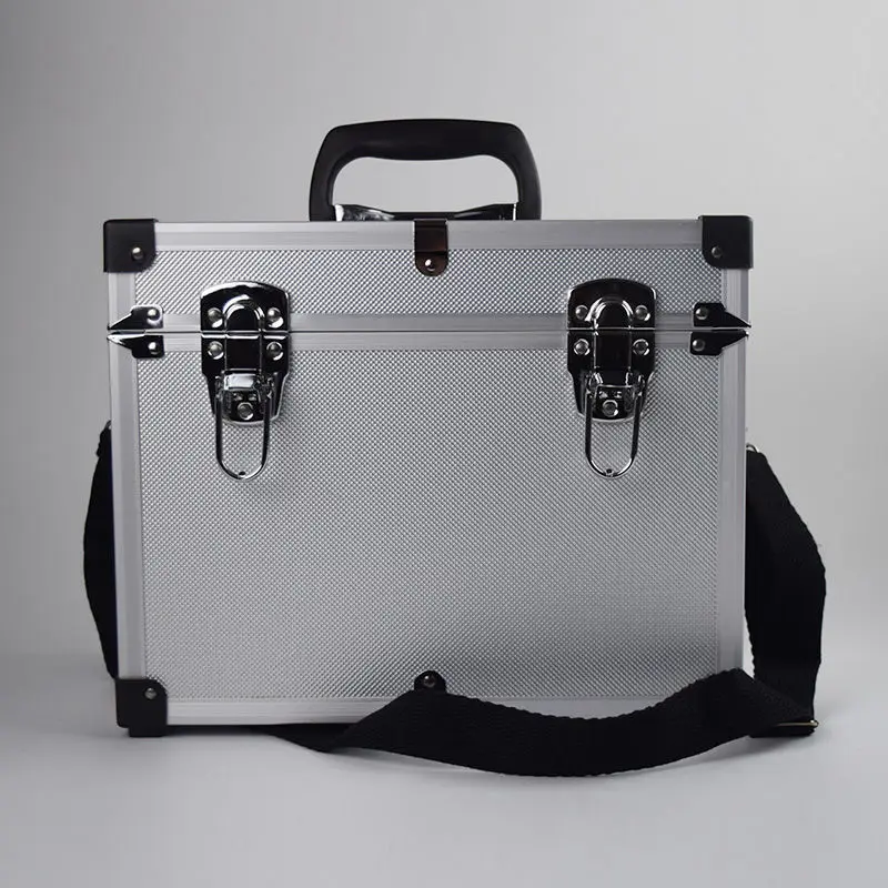 grande boîte à outils portable en aluminium pour équipement de sécurité, mallette de rangement pour matériel, valise avec bandoulière