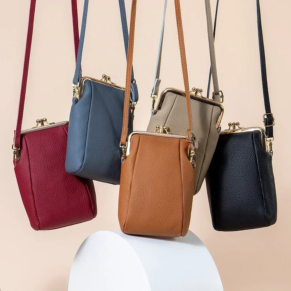 sacs à main pour femmes sacs à bandoulière en cuir véritable de haute qualité sacs à bandoulière à loquet de grande capacité pour femmes sac à main de téléphone à rabat solide