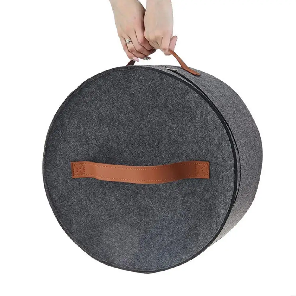 boîte de rangement de grande capacité avec couvercle à fermeture éclair, bacs de rangement multifonctions pour chapeaux, étui de voyage pour vêtements, e27