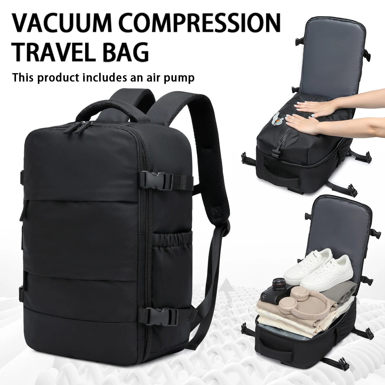 ryanair sac à dos voyage cabine avion 43x30x18, sac à dos de compression sous vide, femmes hommes sac à dos sac pour ordinateur portable d'affaires sac à main