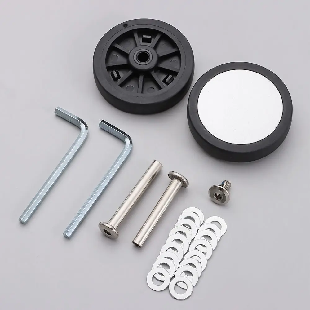 roues de valise universelles avec vis, 2 pièces, pièces de valise, essieux de remplacement, roues de bagages de voyage, kit de réparation de roulettes