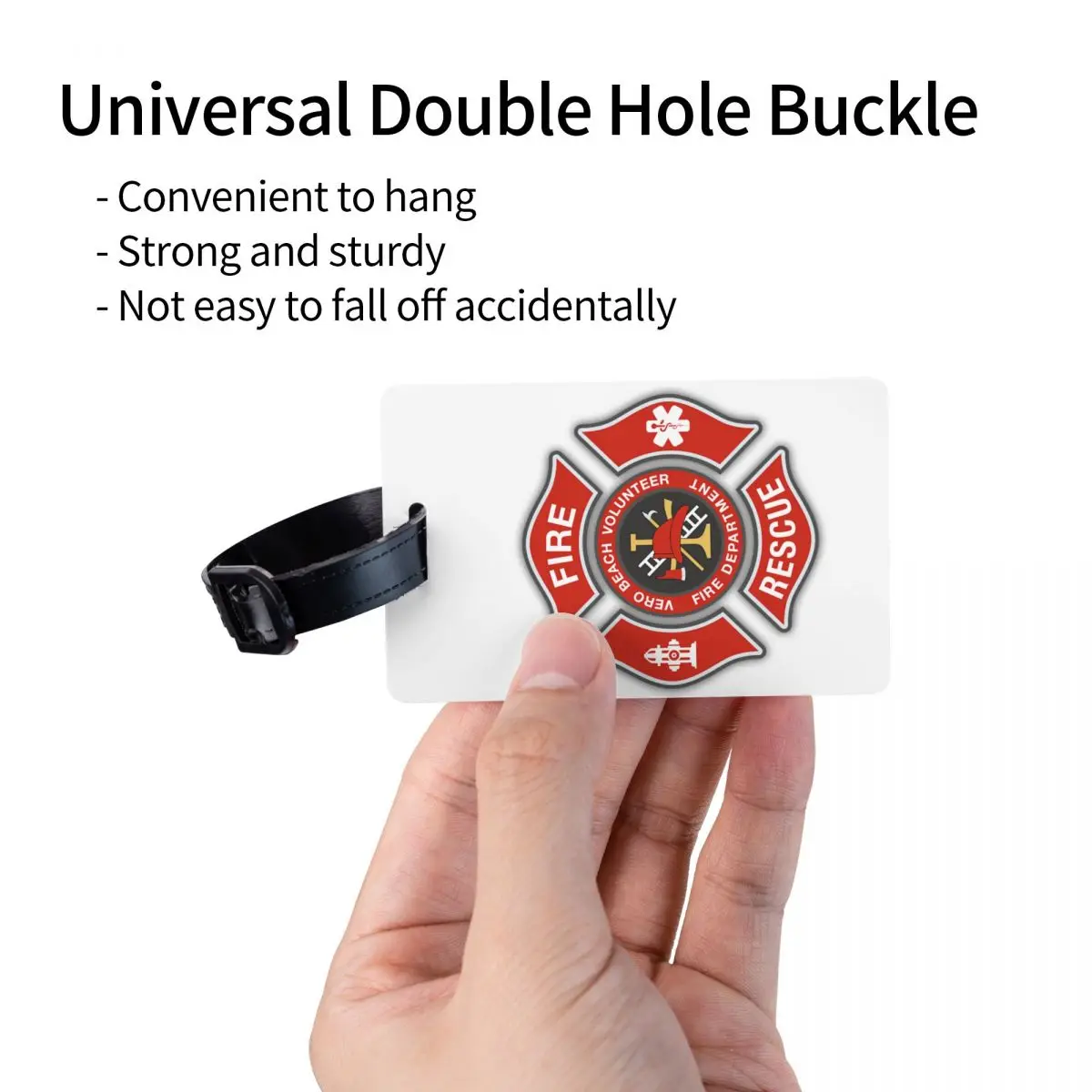 Étiquette de bagage de pompier de sauvetage d'incendie pour les valises, couverture de confidentialité, nom, carte d'identité