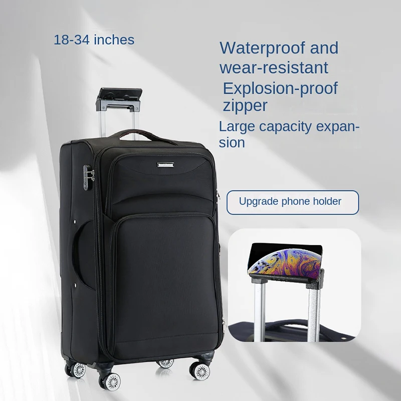 valise à roulettes oxford avec support de téléphone, valise de voyage, cabine, mot de passe, grande capacité, nouveau, 28 pouces, 32 pouces, 34 pouces, 18 pouces, 20 pouces, 24 pouces
