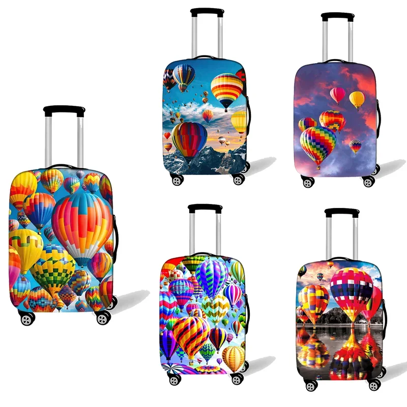 housse de protection pour valise à motif de ballons d'air chaud, housse étanche à la poussière, boîte à tige de traction unisexe, housse de protection élastique pour bagages