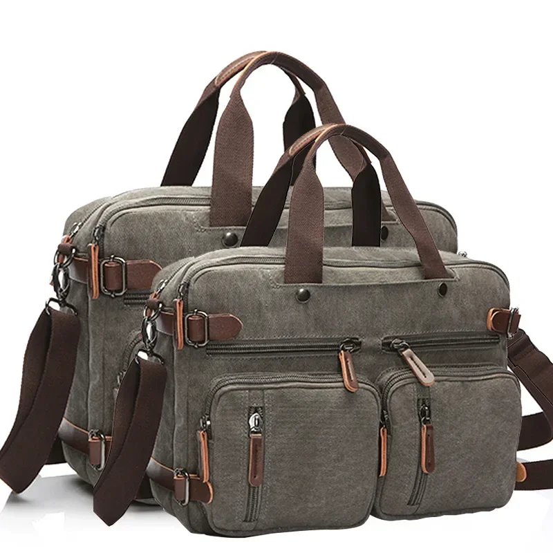 sacs de voyage en toile pour hommes, étui à bombes, valise classique, messager initié, fourre tout, grands sacs à main d'affaires décontractés, poche pour ordinateur portable