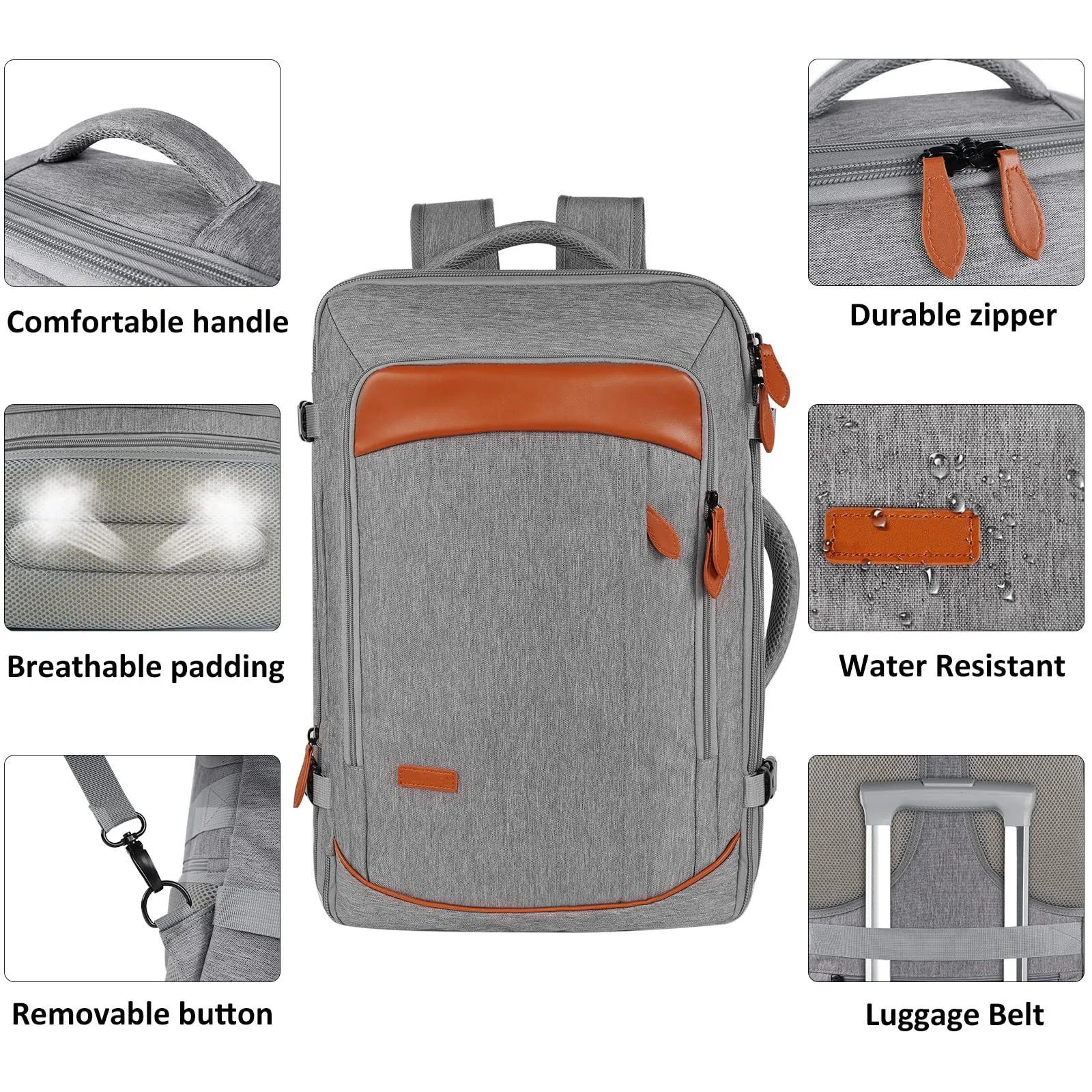 grande valise extensible de voyage de grande capacité sacs à dos avec 4 cubes d'emballage sac à dos de bagage résistant à l'eau mochila