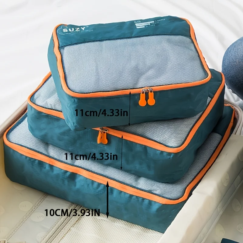 sac de rangement de voyage, ensemble de 7 pièces, valise portable, sac d'organisation, sac de rangement pour vêtements