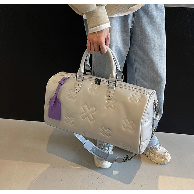 sac de sport de voyage en cuir pu pour femme, sac à main boston, valise de sport de plein air, sac fourre tout initié, bagages de yoga, salle de sport, fitness, mode
