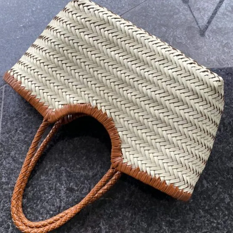 sacs à main en cuir de mode pour femmes, tissage de cuir, sac de shopping décontracté, panier vintage, fourre tout, sac de shopping croisé en peau de vache