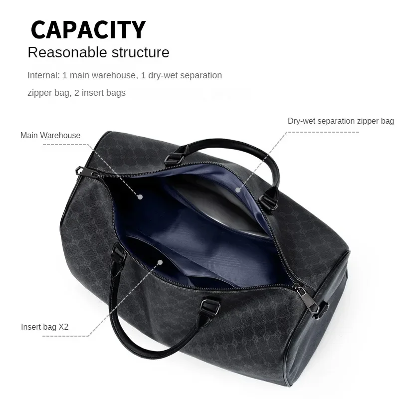sac à main de luxe en cuir pour homme, bagage de voyage d'affaires, grande capacité, court voyage, initié
