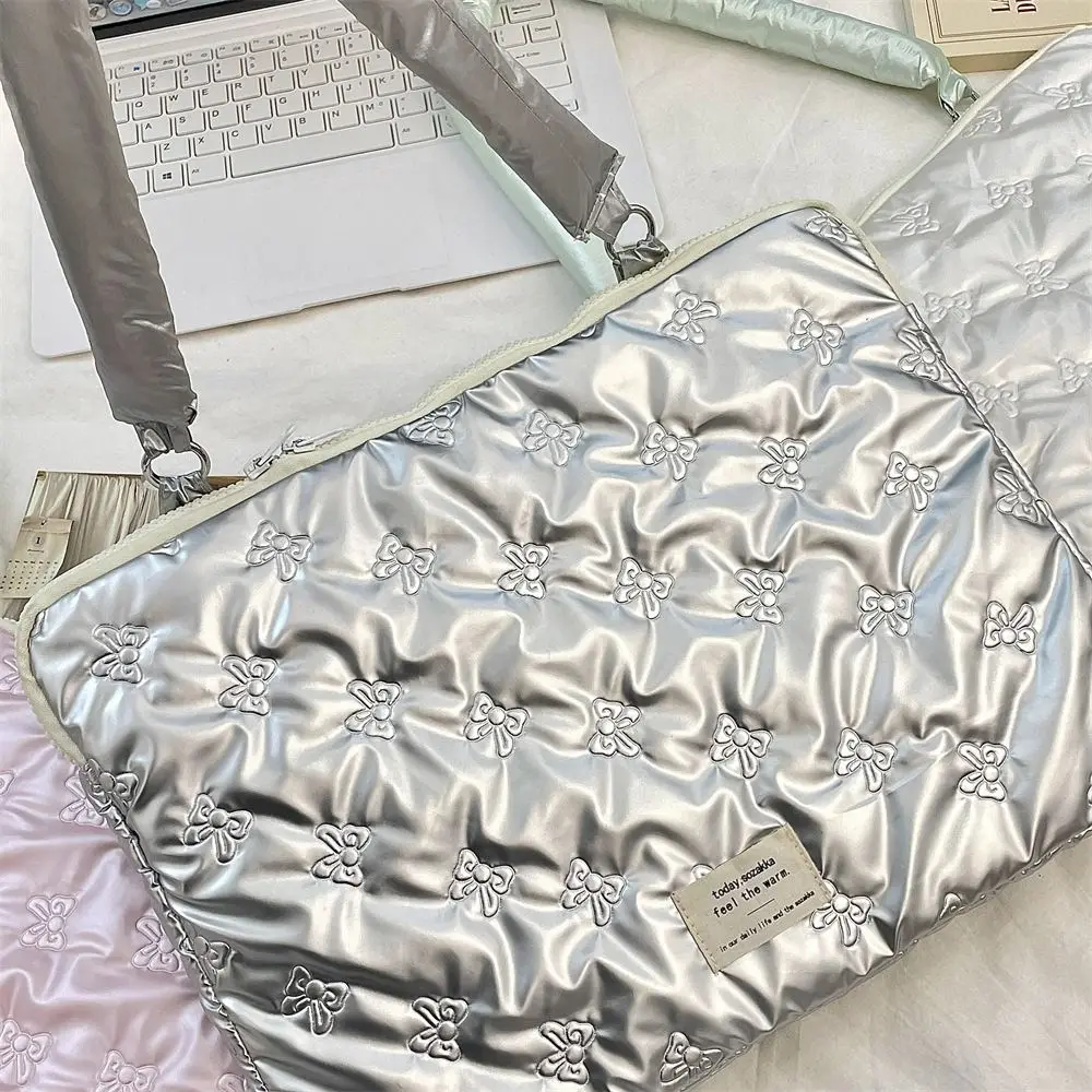 housse d'ordinateur légère avec poignée, design nœud papillon, housse pour ordinateur portable de 15 pouces, douce et mignonne pour tablette d'affaires