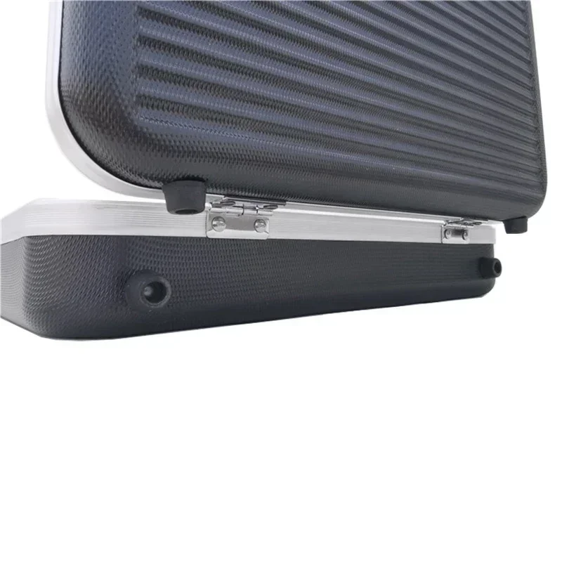 valise de rangement portable avec doublure en aluminium, boîtier en plastique avec alliage de sécurité, éponge, impact, boîte à outils, degré