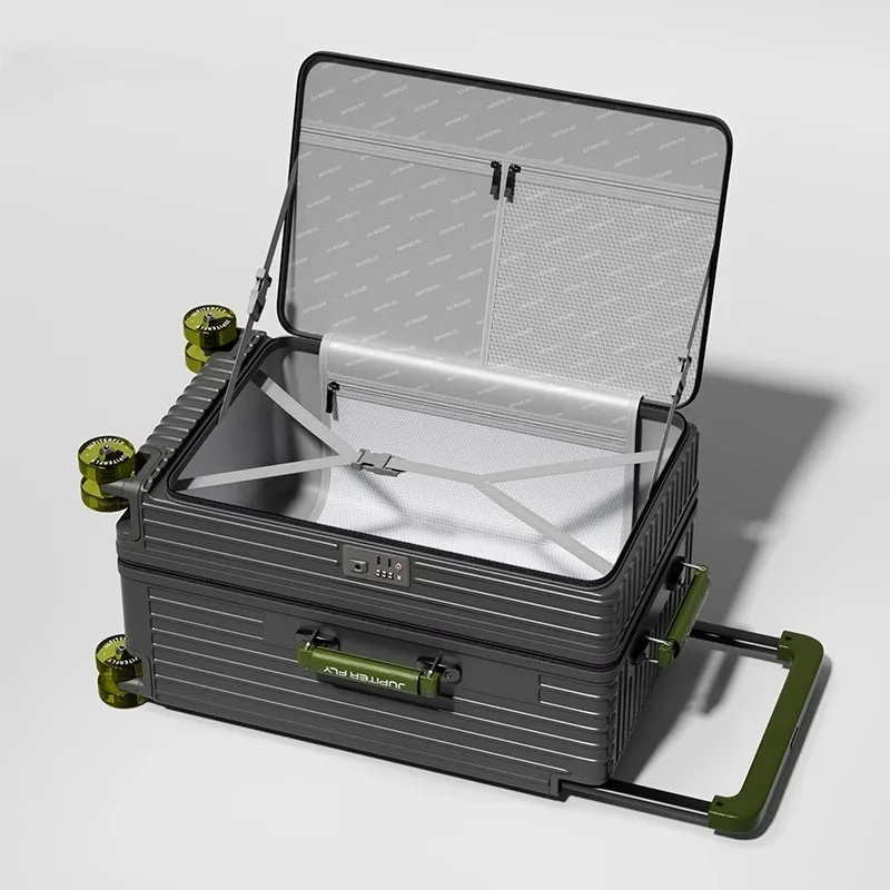 20 24 28 pouces ouverture latérale bagage extensible roulant valise à roulettes sur roulettes