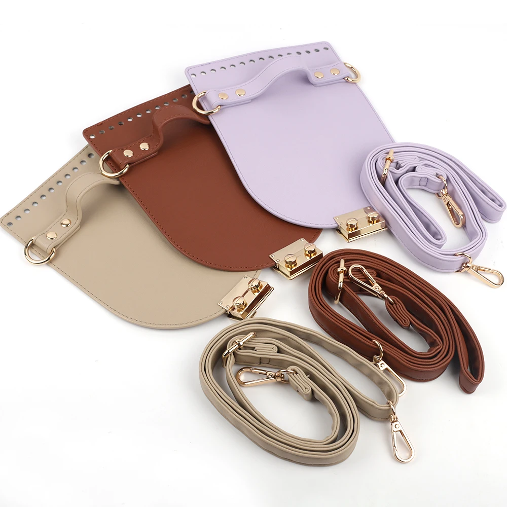 Sac à main en cuir fait à la main, ensemble de fabrication de sacs, bas avec matériel, sangle d'épaule, couverture à rabat pour femmes, accessoires de sac à dos DIY