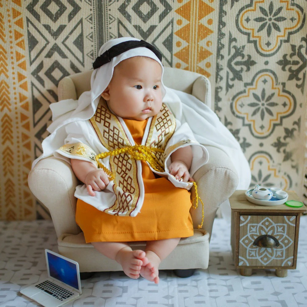 accessoires de photographie pour nouveau nés, vêtements pour bébé garçon, mini valise créative, bagages, accessoires photo pour bébé, magasin, robe arabe, costume