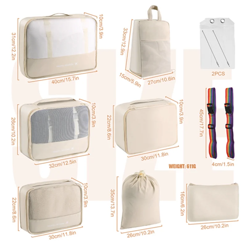 afourt cubes d'emballage pour voyage sacs de rangement de bagages pour la famille, cubes d'emballage de voyage respirants en maille pour valises