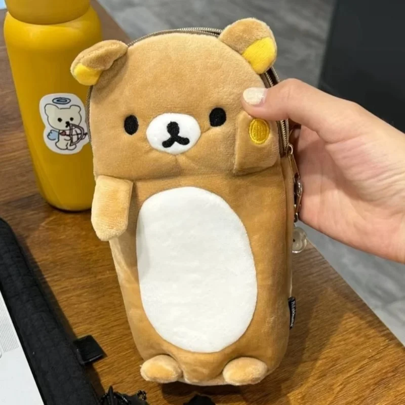 Nouveau Rilakkuma peluche trousse à crayons sac de rangement enfants dessin animé mignon école papeterie sac Kawaii cadeau d'anniversaire fille personnalisation
