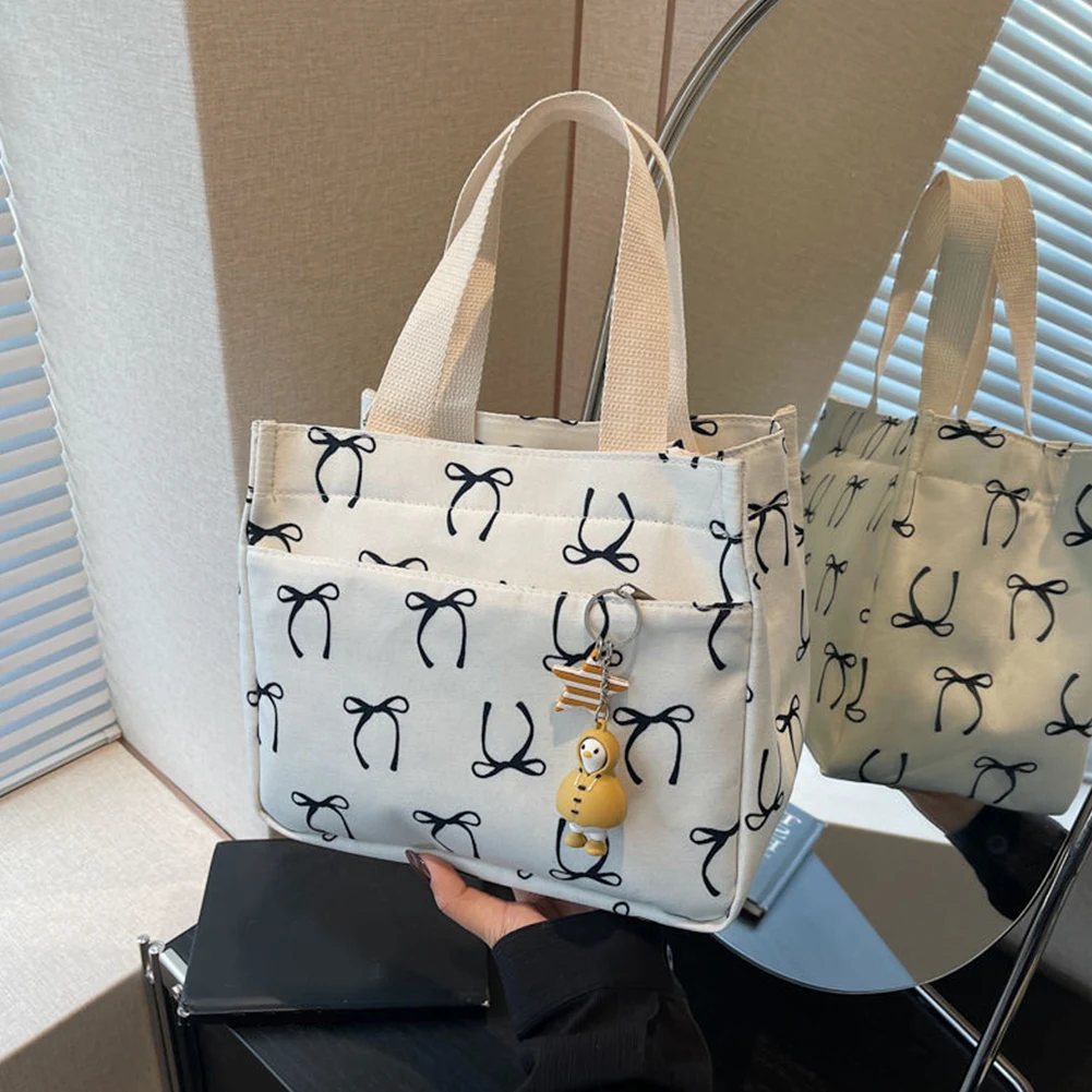 sac à main décontracté avec poignée, fourre tout imprimé nœud, sac hobo léger pour femmes, travail pique nique ou voyage