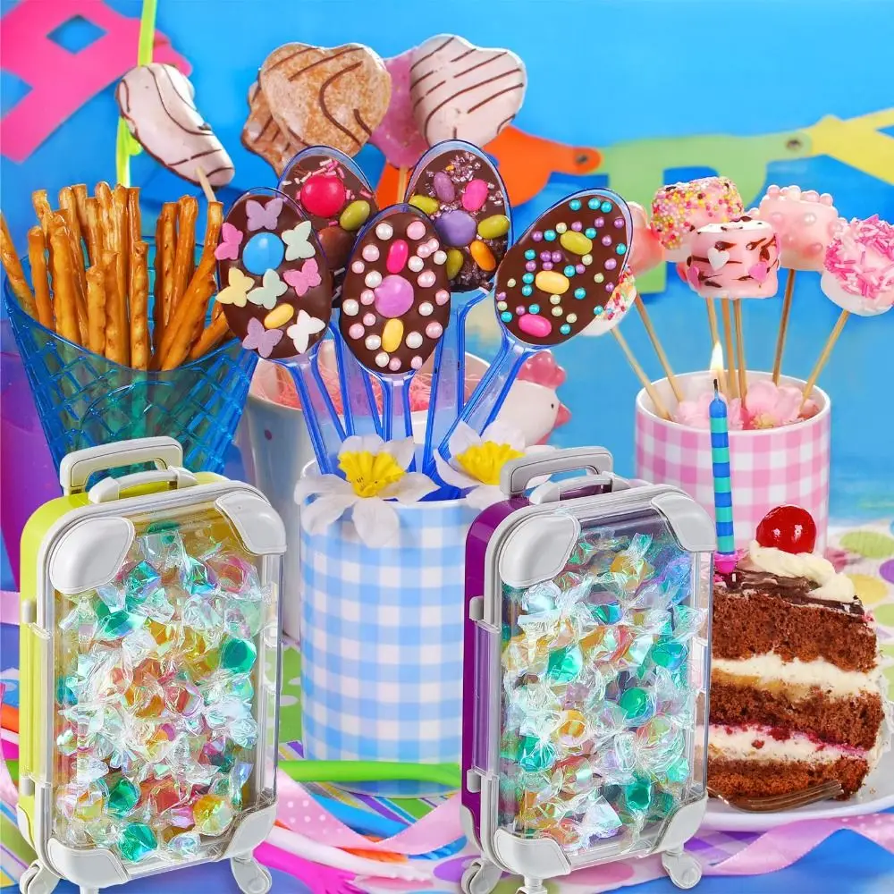 mini valise miniature, boîte à bonbons, boîtier de chariot de simulation, accessoires de rangement, boîtes d'emballage de faux cils portables