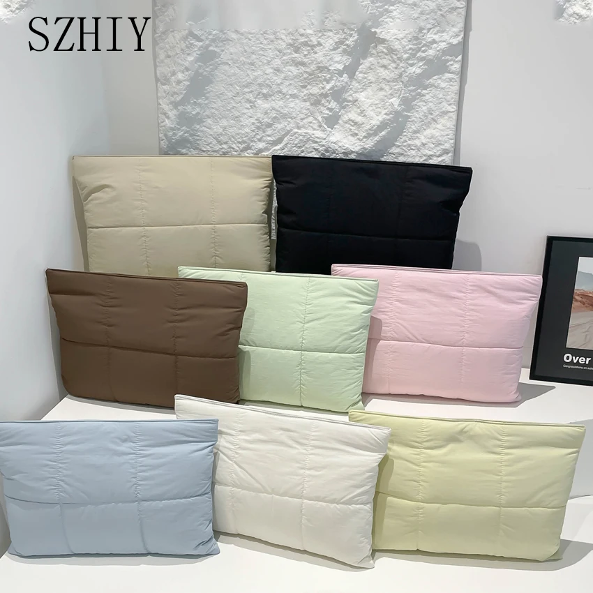 Pochette classique pour femmes, sac plat de grande capacité, grandes poches pour l'automne et l'hiver, sac à main couleur bonbon pour filles