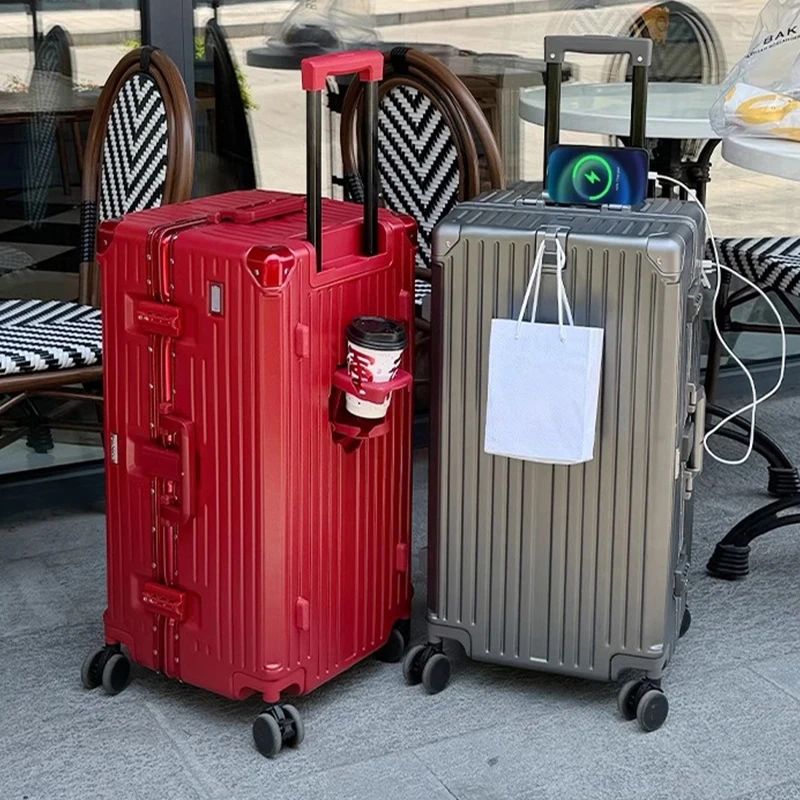 valise multifonction cadre en aluminium grande capacité pc valises voyage 20/24/30/36 pouces valise à bagages surdimensionnée cabine de voyage