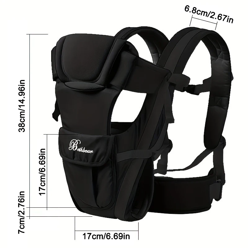 porte bébé, porte sac à dos ergonomique 4 en 1, porte bébé facilement réglable pour nouveau né et tout petit