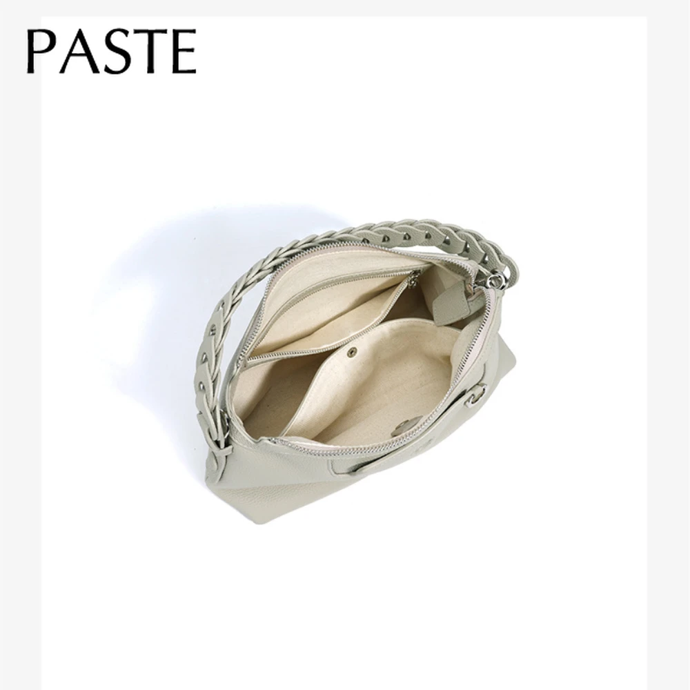 2025 ins chic designer poignée tissée à la main femmes fourre tout 2 bandoulière femme sac à bandoulière 100% cuir de vache sac à main beige