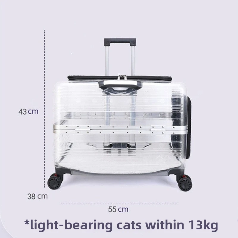 valise d'extérieur pour animaux de compagnie, étui de grande capacité, portable, entièrement transparent, mallette de transport pour chat, fournitures respirantes pour animaux de compagnie
